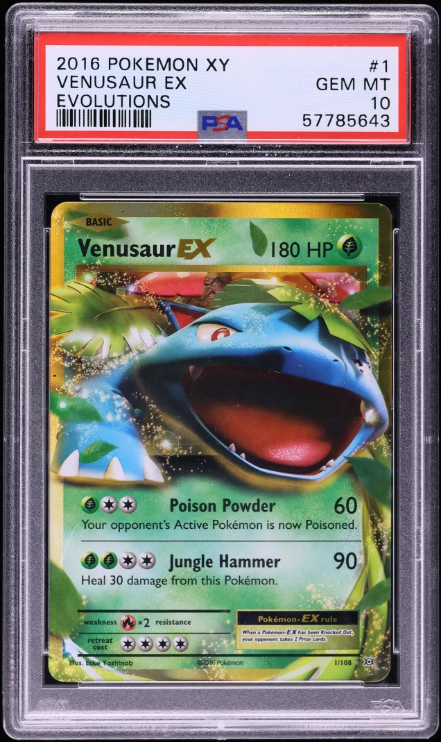 2016 Pokemon XY Evolutions Holo Venusaur EX #1 PSA 10 GEM MINT