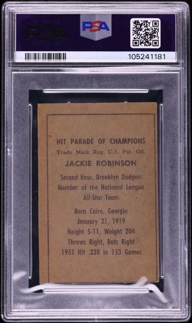 1952 Berk Ross Jackie Robinson #58 PSA 3 VG