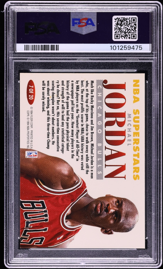 1993 Fleer NBA Superstars Michael Jordan #7 PSA 9 MINT