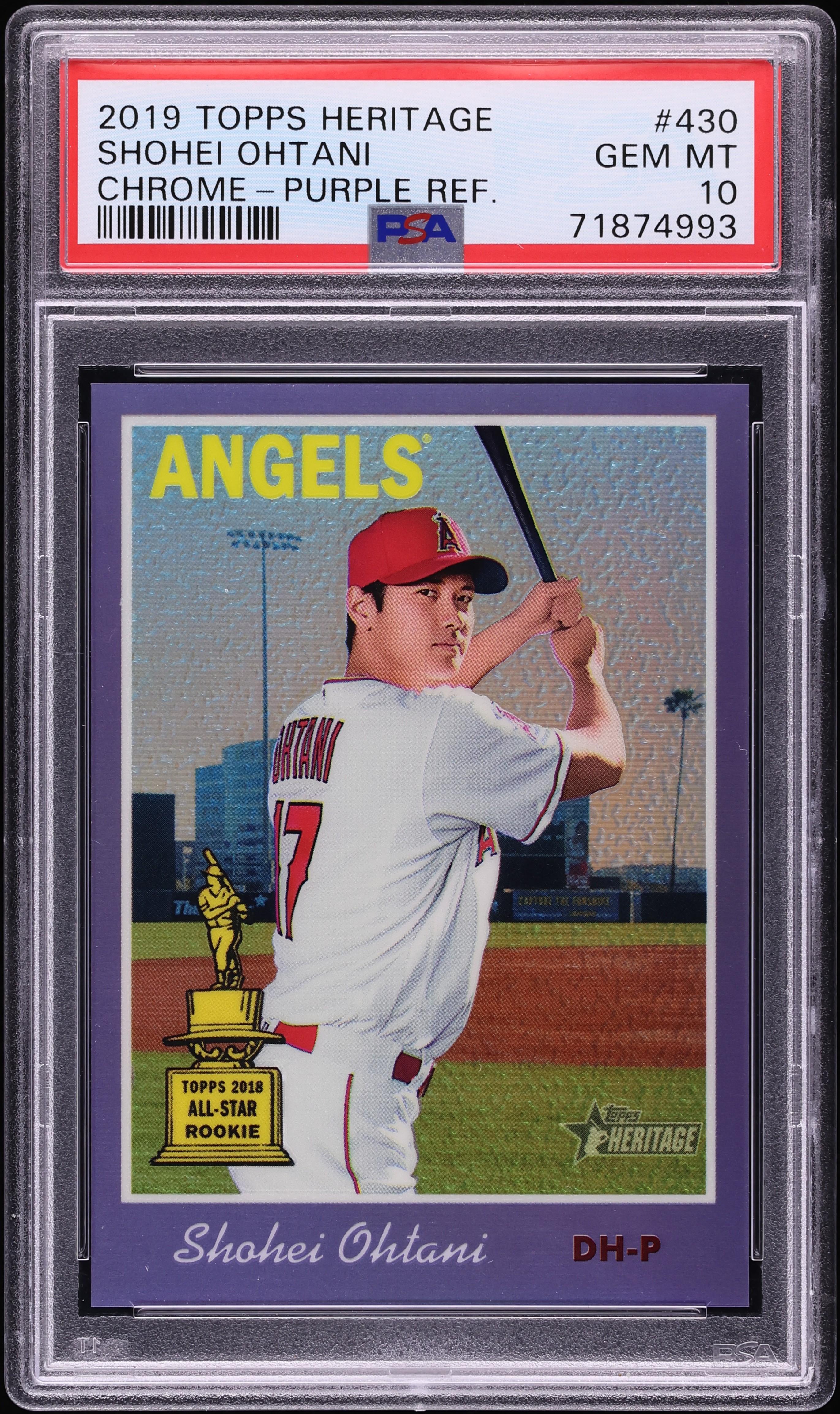 2019 Topps Heritage Chrome Purple Refractor Shohei Ohtani #THC-430 