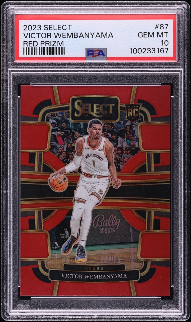 2023 Select Concourse Red Prizm Victor Wembanyama ROOKIE /199 #87 PSA 10 GEM MINT