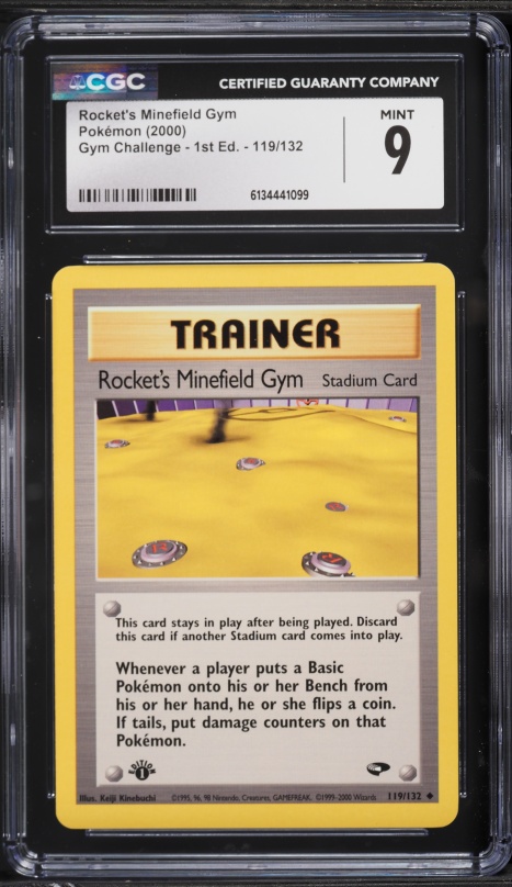 2000 Pokemon Gym Challenge 1st Edition Rocket's Minefield Gym #119 CGC 9 MINT