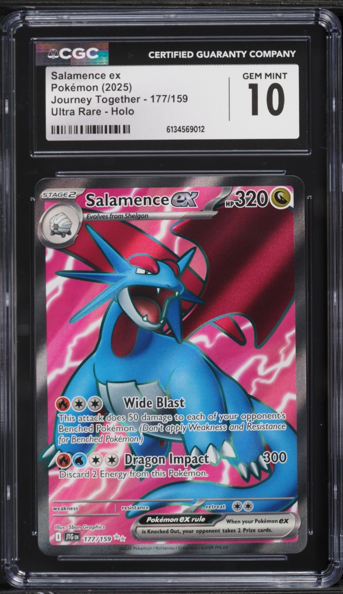 2025 Pokemon Scarlet & Violet Journey Together Full Art Salamence EX #177 CGC 10 GEM MINT