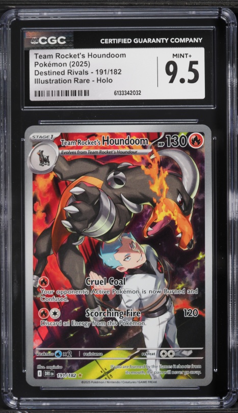 2025 Pokemon Scarlet & Violet Destined Rivals IR Team Rocket's Houndoom #191 CGC 9.5 MINT+