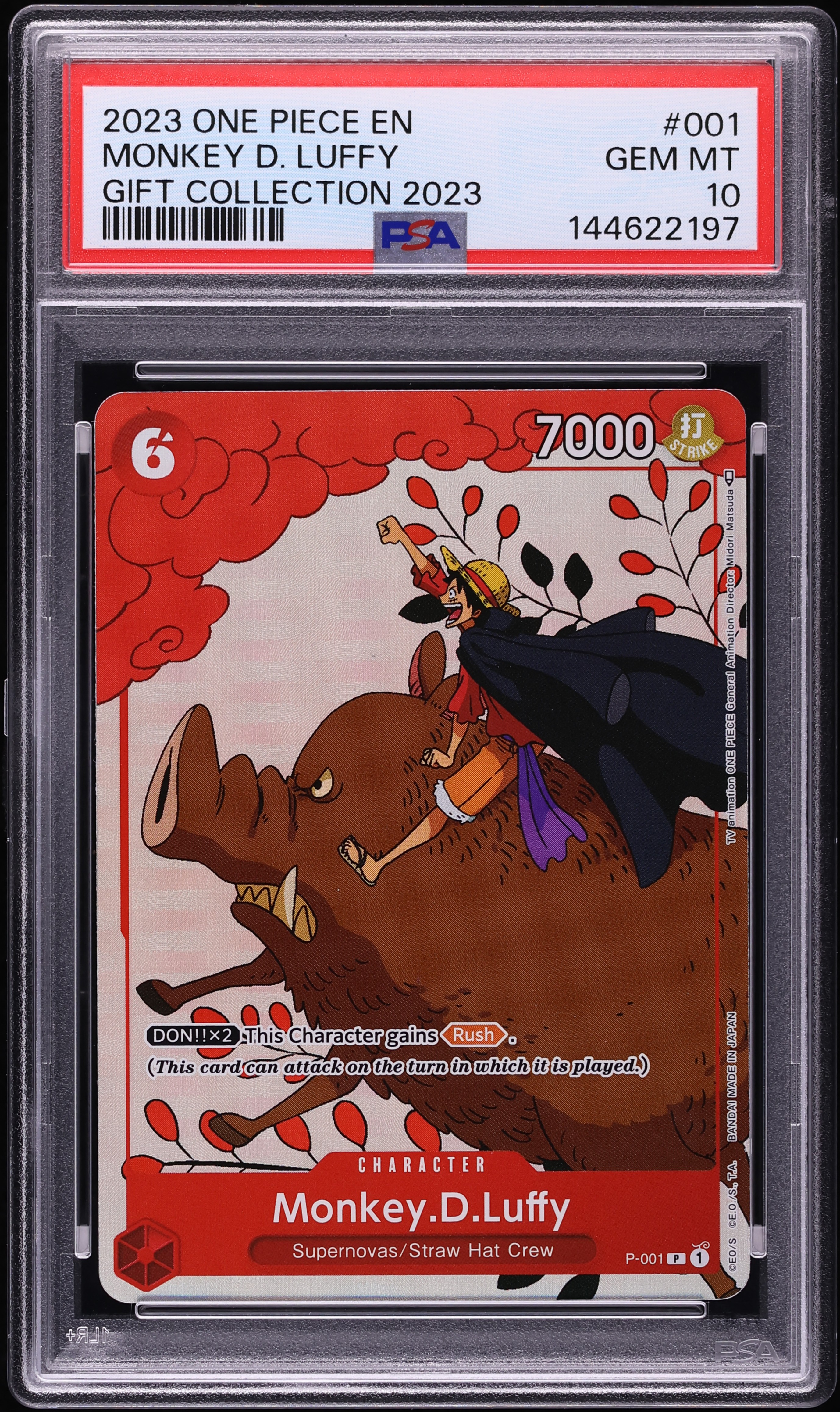 2023 One Piece Promo Gift Collection Monkey D. Luffy #P-001 PSA 10