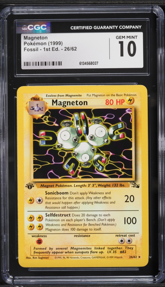 1999 Pokemon Fossil 1st Edition Magneton #26 CGC 10 GEM MINT