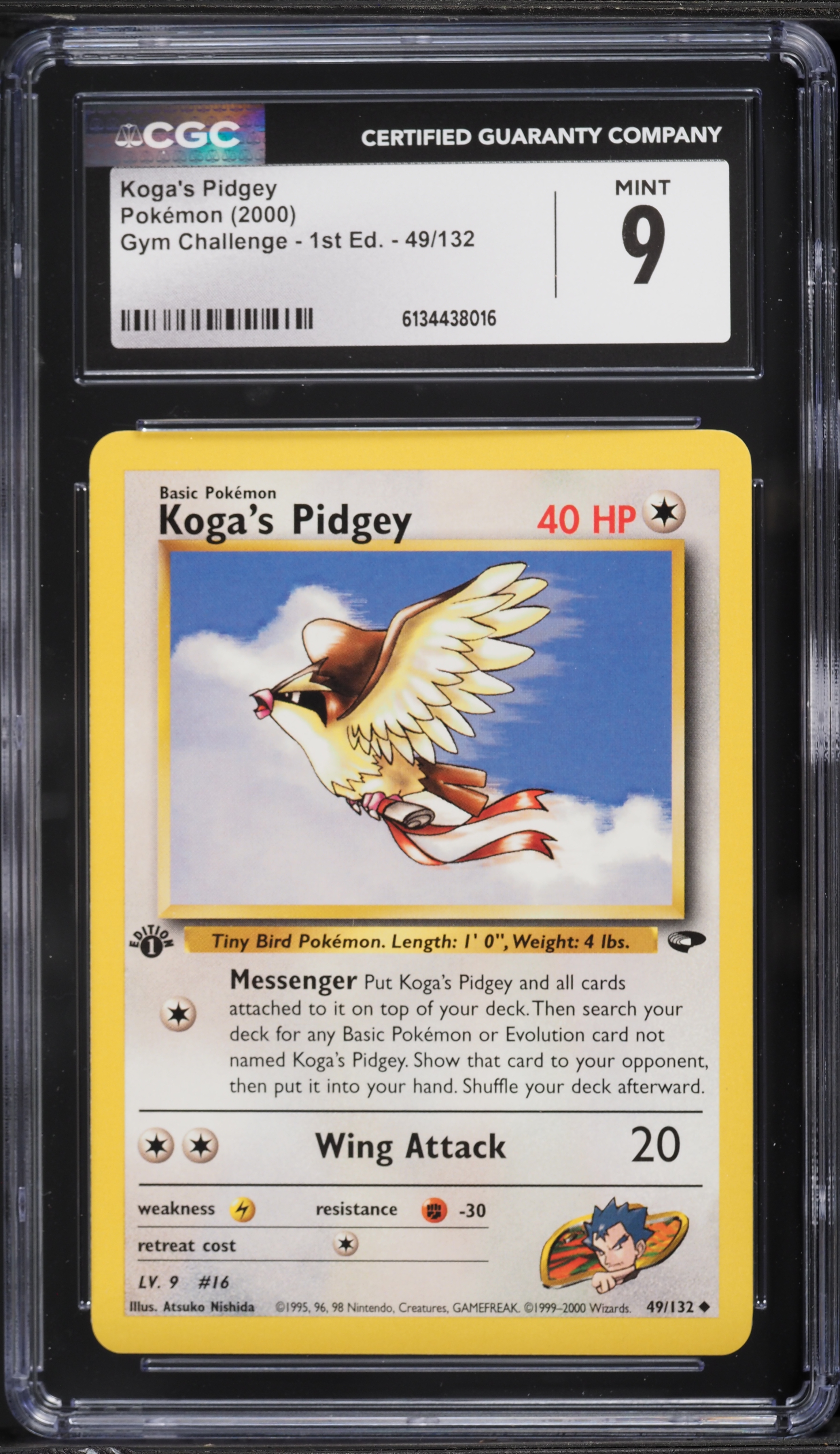2000 Pokemon Gym Challenge 1st Edition Koga's Pidgey #49 CGC 9