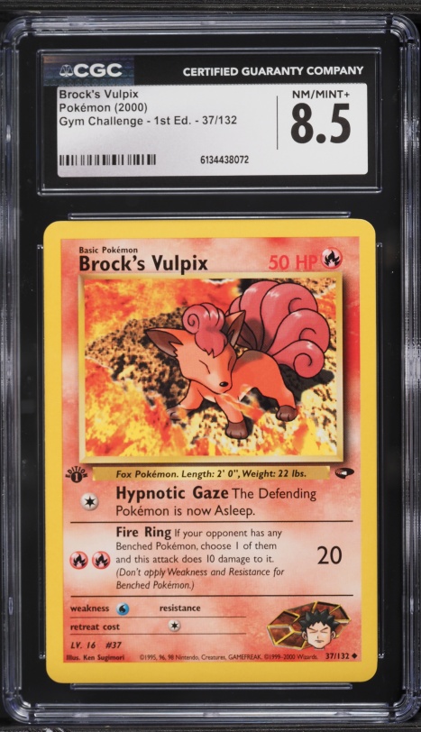 2000 Pokemon Gym Challenge 1st Edition Brock's Vulpix #37 CGC 8.5 NM-MT+