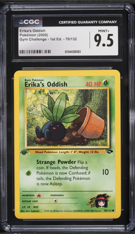 2000 Pokemon Gym Challenge 1st Edition Erika's Oddish #70 CGC 9.5 MINT+