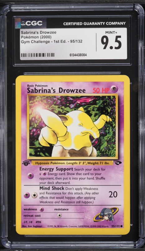 2000 Pokemon Gym Challenge 1st Edition Sabrina's Drowzee #95 CGC 9.5 MINT+