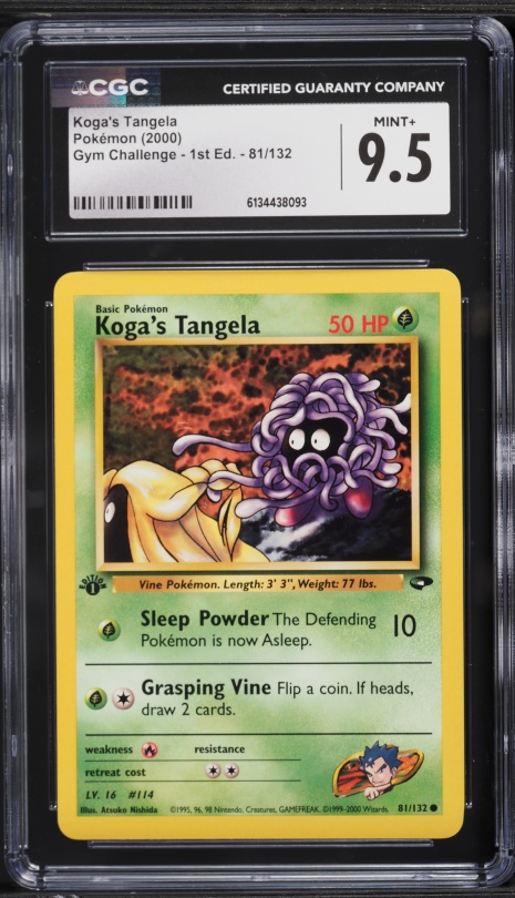 2000 Pokemon Gym Challenge 1st Edition Koga's Tangela #81 CGC 9.5 MINT+