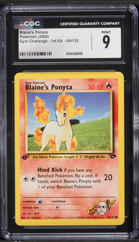 2000 Pokemon Gym Challenge 1st Edition Blaine's Ponyta #64 CGC 9 MINT