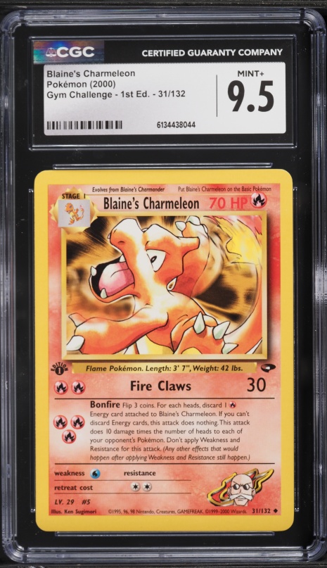 2000 Pokemon Gym Challenge 1st Edition Blaine's Charmeleon #31 CGC 9.5 MINT+