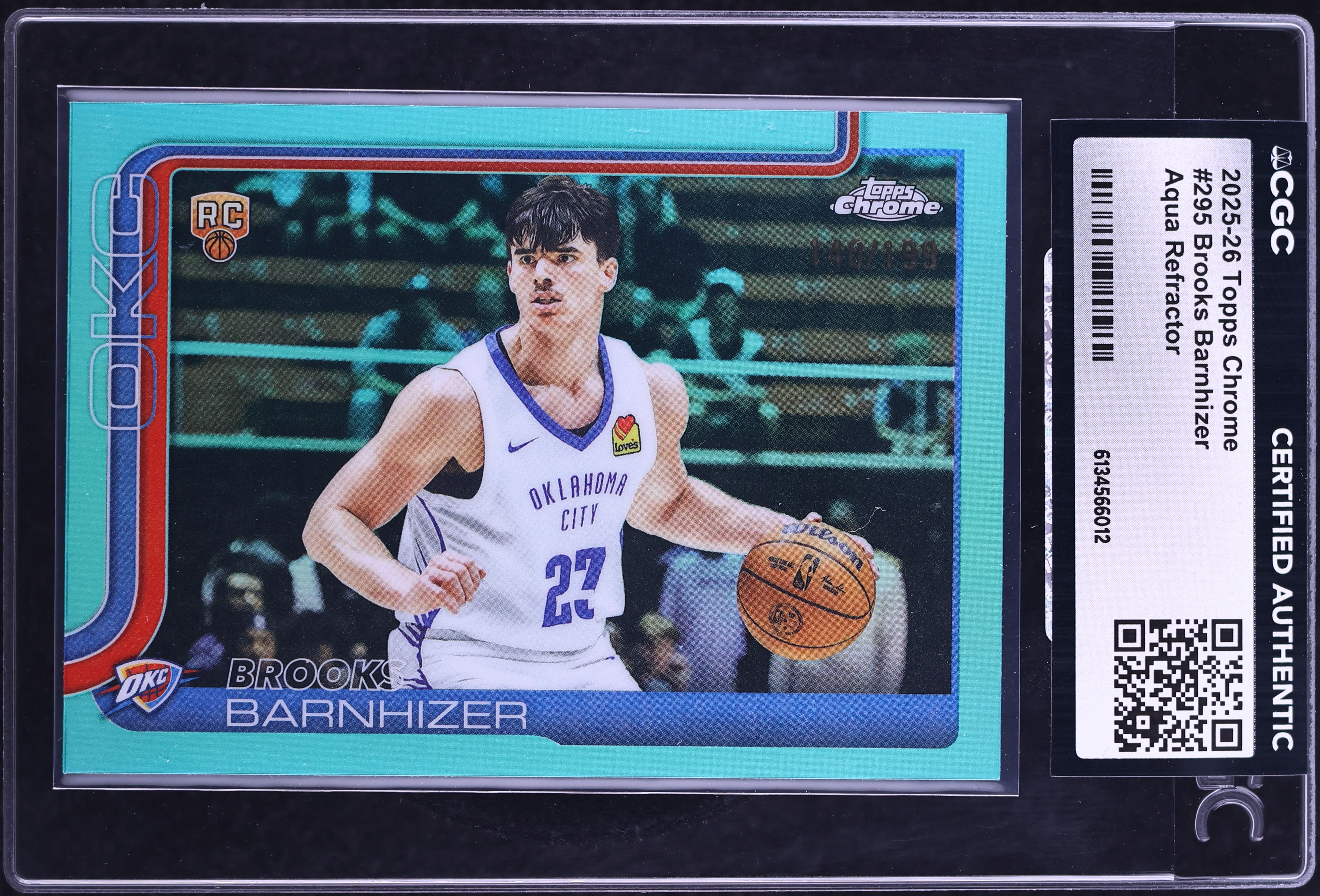 2025 Topps Chrome Basketball Aqua Refractor Brooks Barnhizer #295