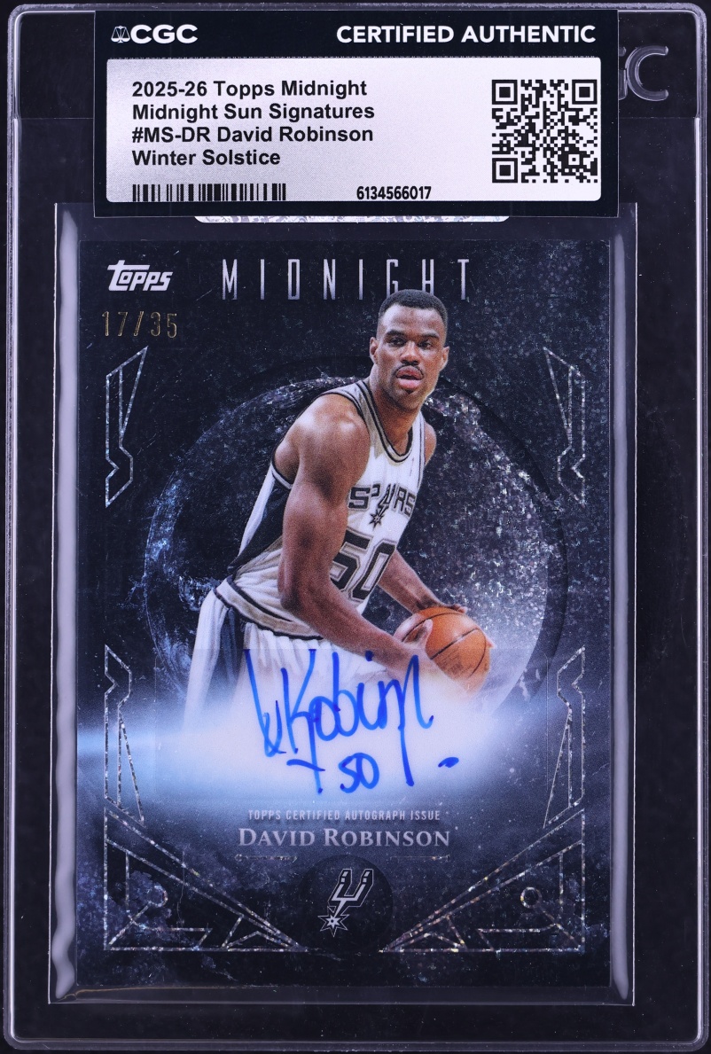 2025 Topps Midnight Sun Winter Solstice David Robinson AUTO /35 #MS-DR CGC AUTH
