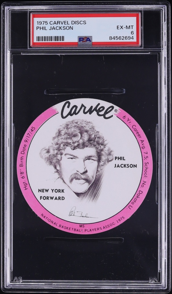 1975 Carvel Discs Basketball Phil Jackson PSA 6 EXMT