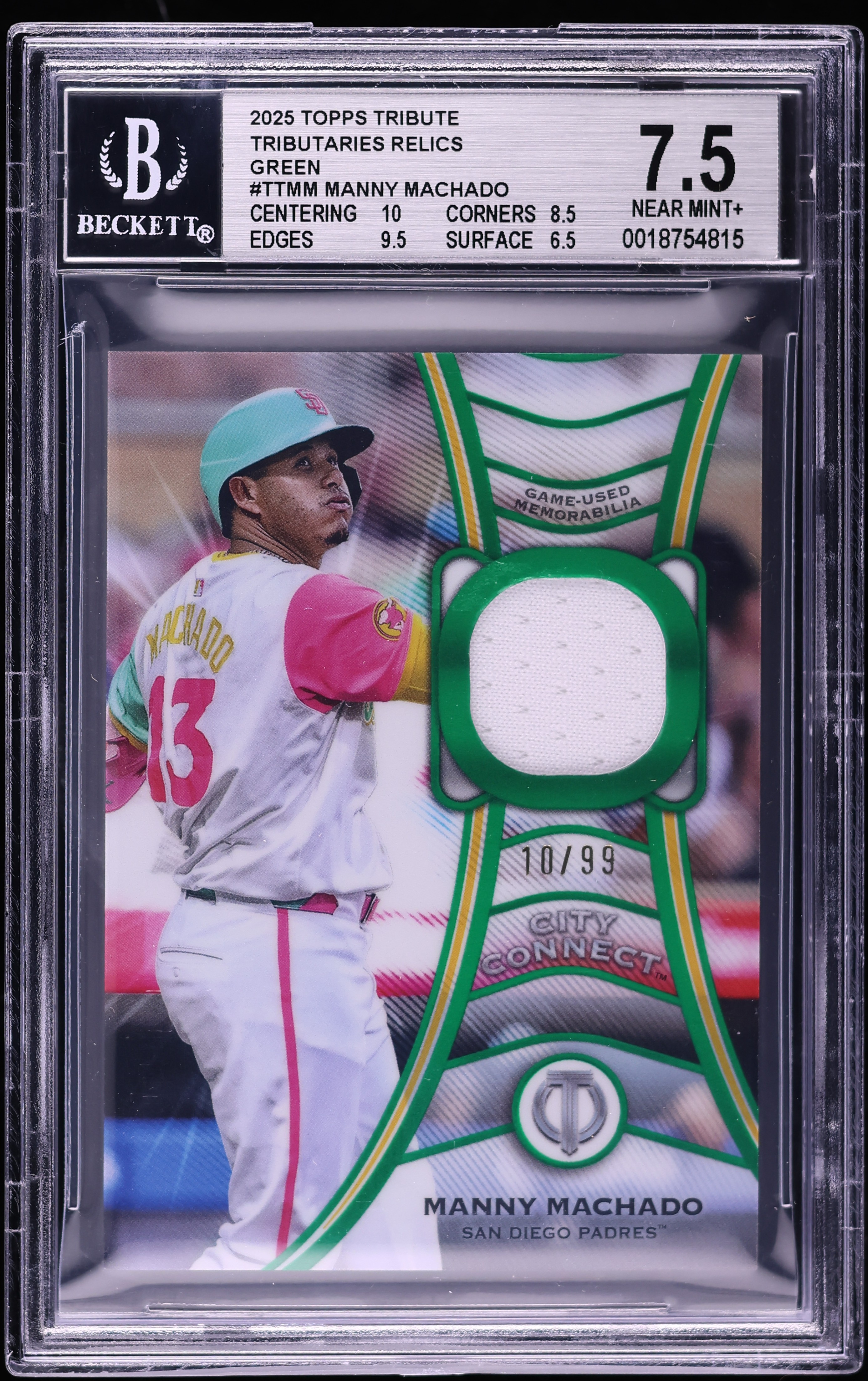 2025 Topps Tribute Tributaries Green Manny Machado PATCH /99 #TTMM 