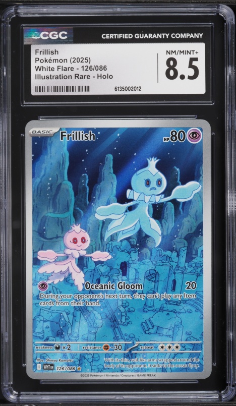 2025 Pokemon Scarlet & Violet White Flare IR Frillish #126 CGC 8.5 NM-MT+