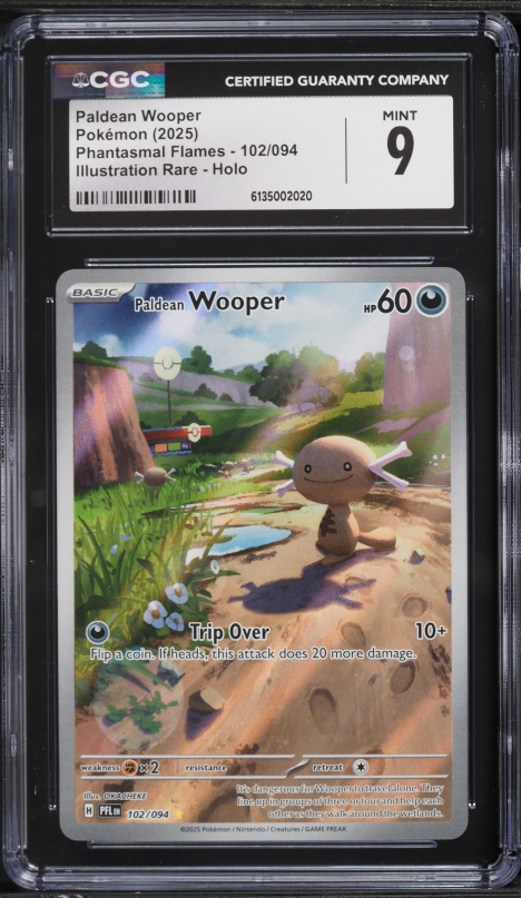 2025 Pokemon Mega Phantasmal Flames Illustration Rare Paldean Wooper #102 CGC 9 MINT