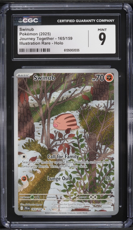 2025 Pokemon Scarlet & Violet Journey Together IR Swinub #165 CGC 9 MINT