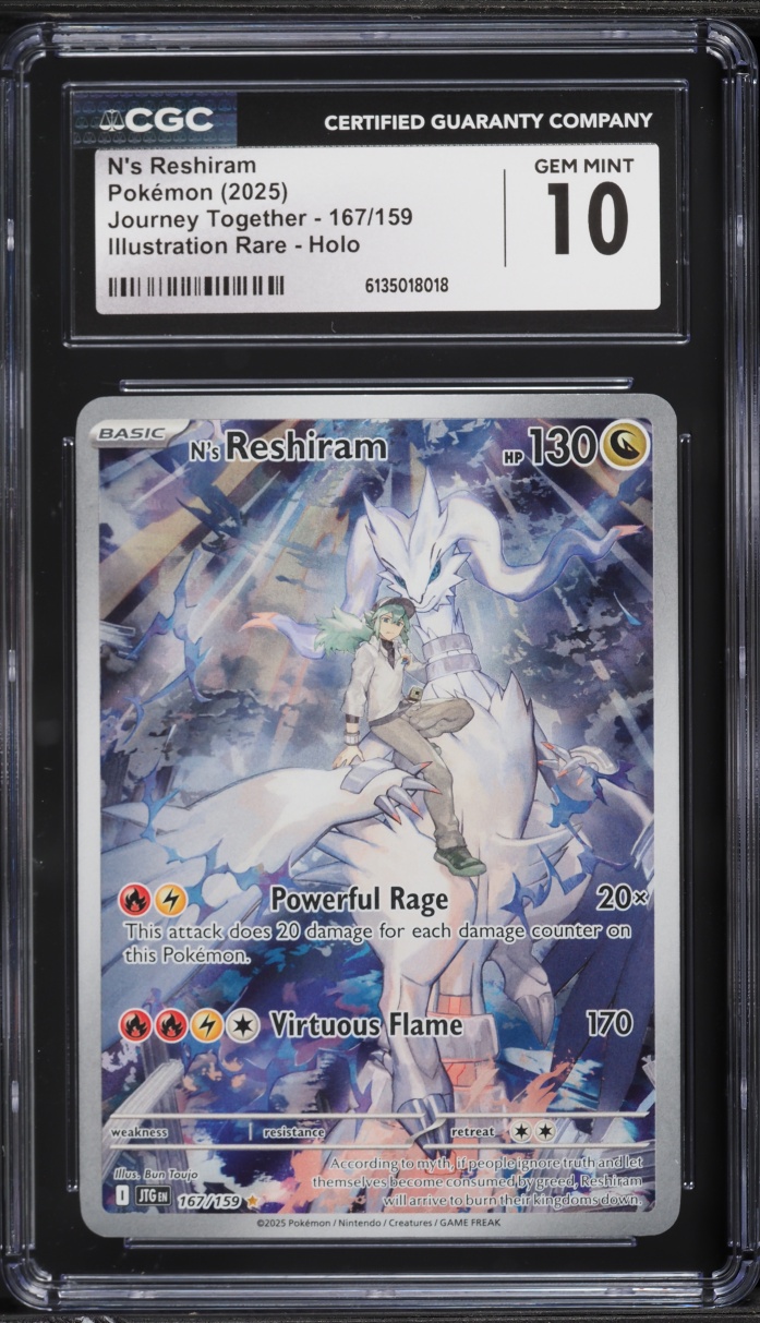 2025 Pokemon Scarlet & Violet Journey Together IR N's Reshiram #167 CGC 10 GEM MINT