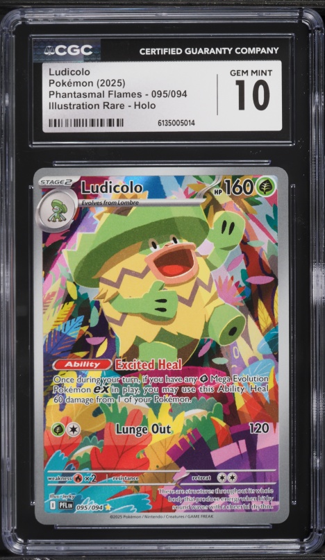 2025 Pokemon Mega Phantasmal Flames IR Ludicolo #95 CGC 10 GEM MINT