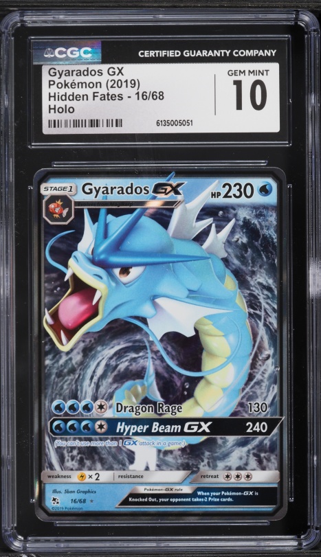 2019 Pokemon Sun & Moon Hidden Fates Holo Gyarados GX #16 CGC 10 GEM MINT