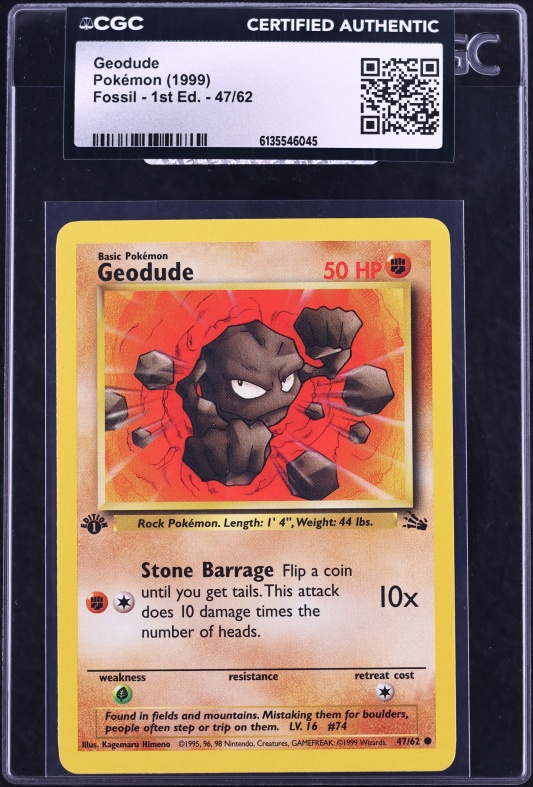 geodude pokemon card value Brock's Pokémon Trading for Collectors – MRCH [Grass] x2 Retreat Cost Geodude - Fossil - Pokemon