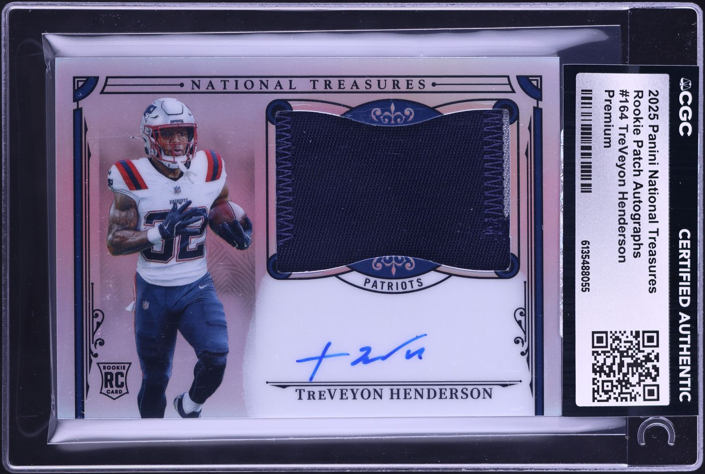 2025 National Treasures Premium TreVeyon Henderson ROOKIE PATCH AUTO /35 #164 CGC AUTH