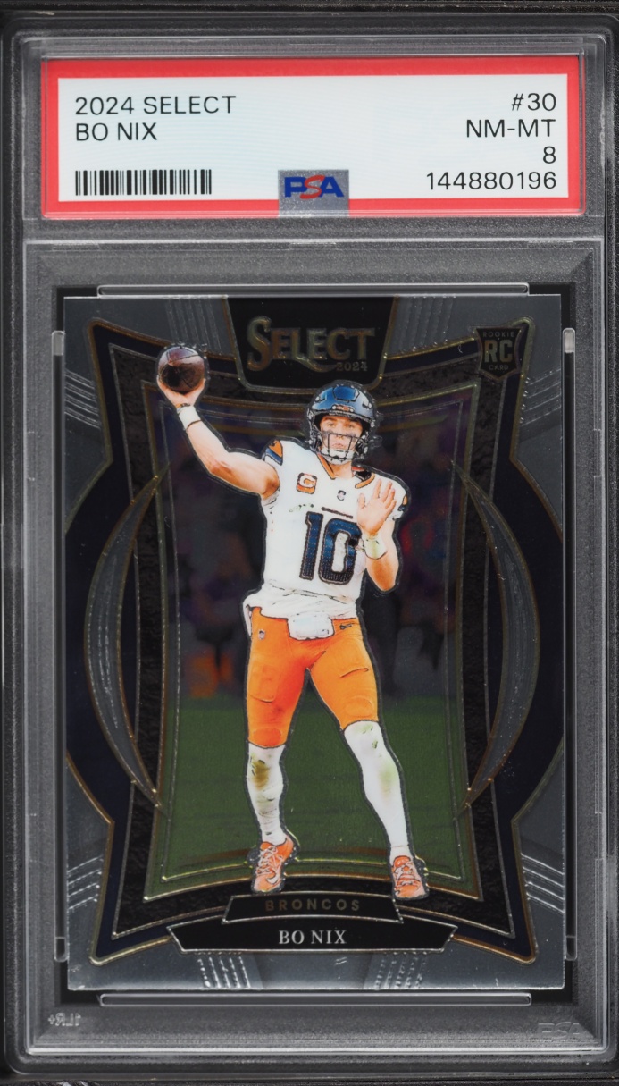 2024 Select Concourse Bo Nix ROOKIE #30 PSA 8 NM-MT