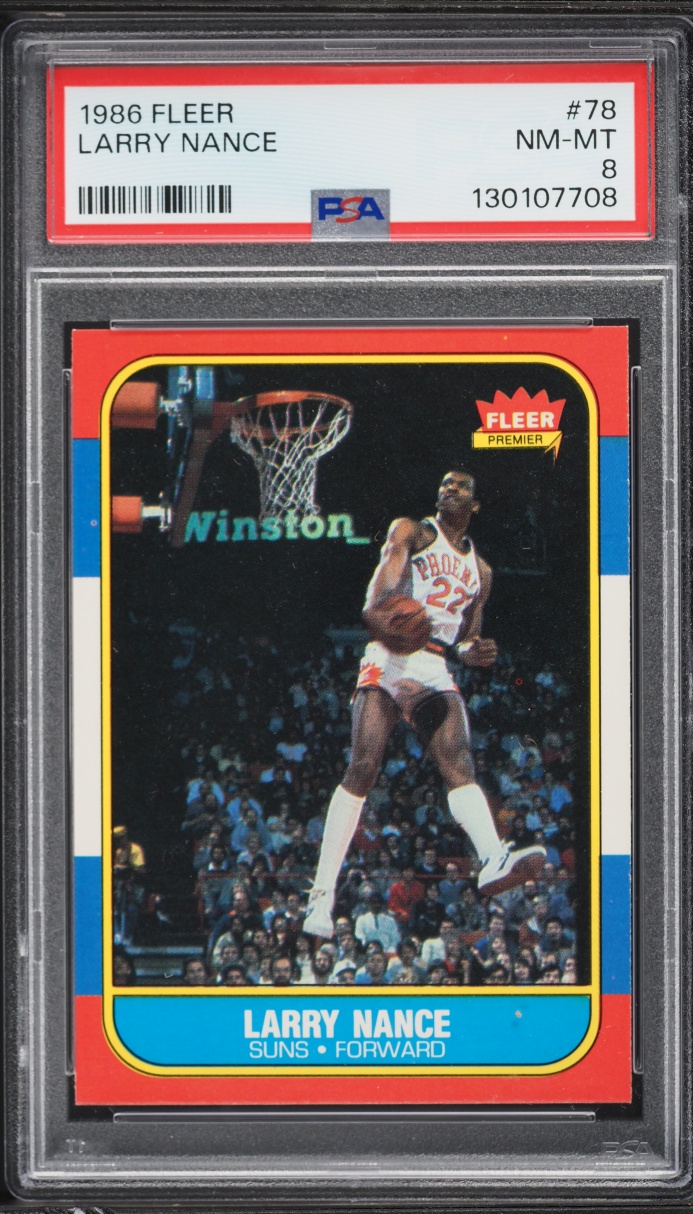1986 Fleer Basketball Larry Nance #78 PSA 8 NM-MT