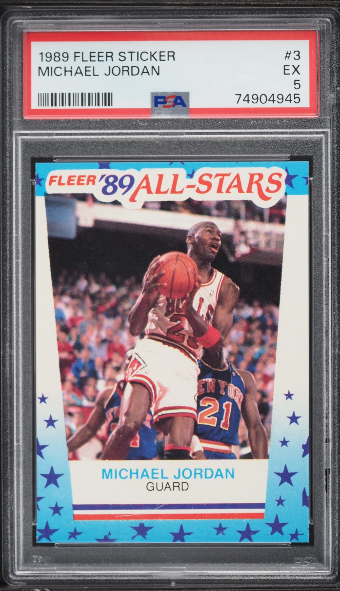 1989 Fleer Sticker Michael Jordan #3 PSA 5 EX