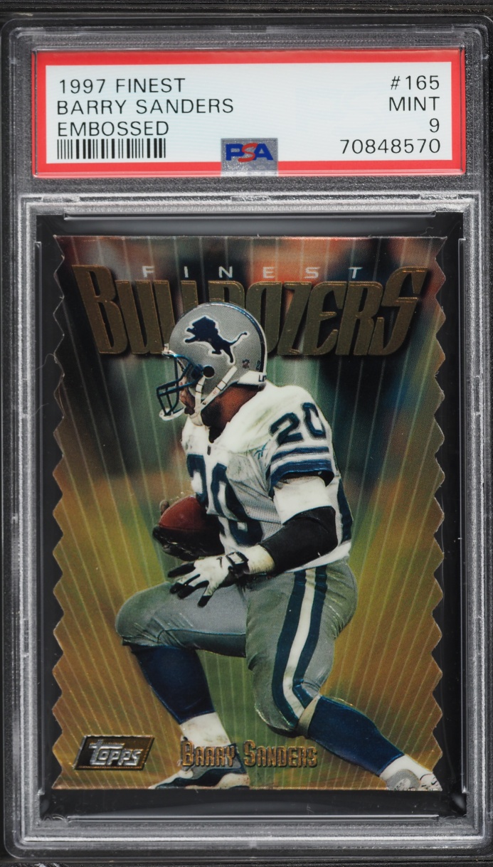 1997 Finest Embossed Barry Sanders #165 PSA 9 MINT