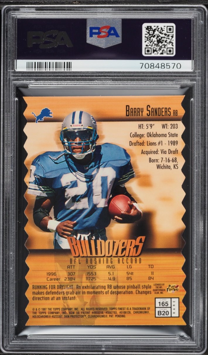 1997 Finest Embossed Barry Sanders #165 PSA 9 MINT