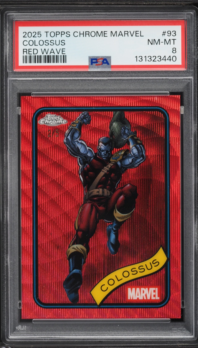 2025 Topps Chrome Marvel Red Wave Colossus /5 #93 PSA 8 NM-MT