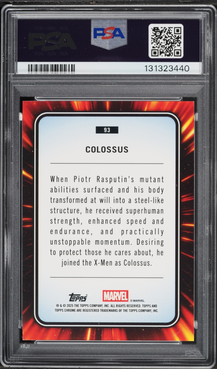 2025 Topps Chrome Marvel Red Wave Colossus /5 #93 PSA 8 NM-MT