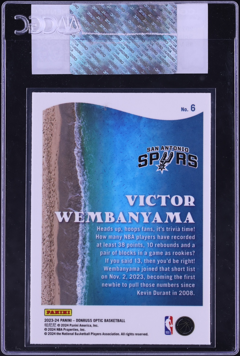 2023 Donruss Optic Splash! Victor Wembanyama ROOKIE #6 CGC AUTH