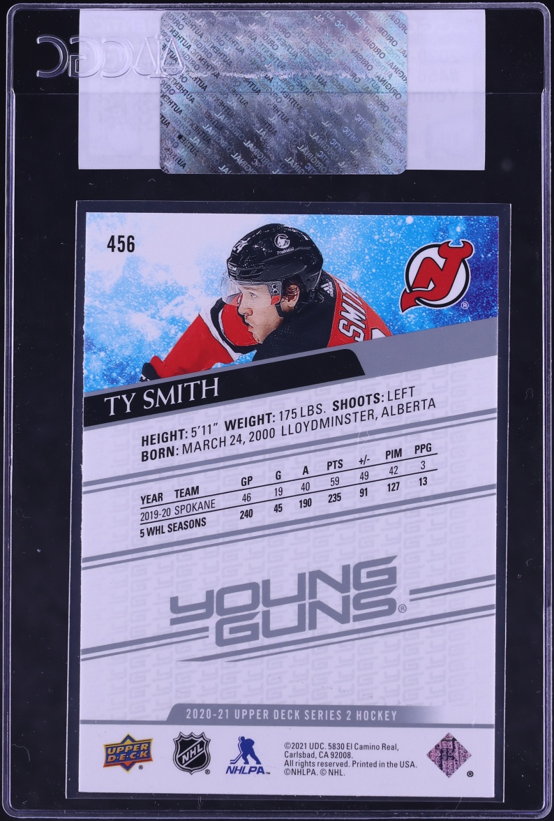 2020 Upper Deck Young Guns Ty Smith ROOKIE #456 CGC AUTH