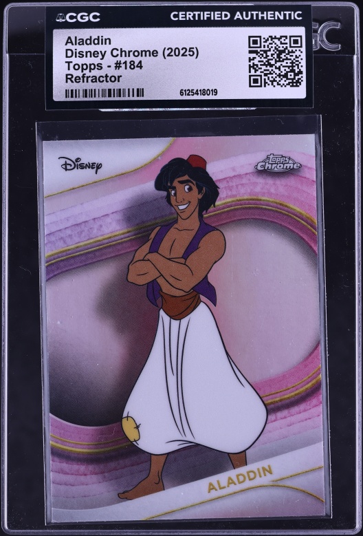 2025 Topps Chrome Disney Yellow Mini-Diamonds Refractor Aladdin