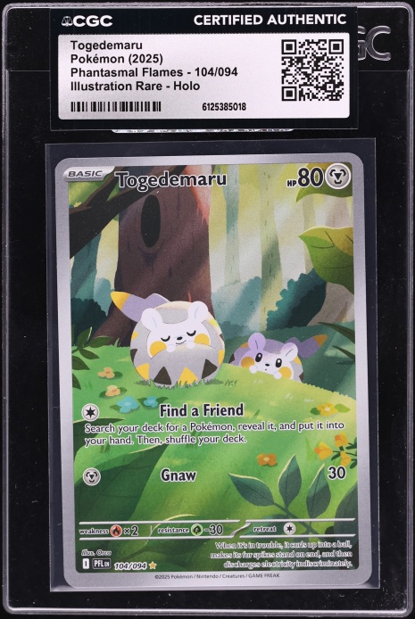 2025 Pokemon Mega Evolution Phantasmal Flames IR Togedemaru #104 CGC AUTH
