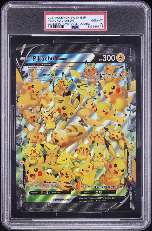 2021 Pokemon Sword & Shield Promo Celebrations Jumbo Pikachu V-Union #SWSH141 PSA 10 GEM MINT
