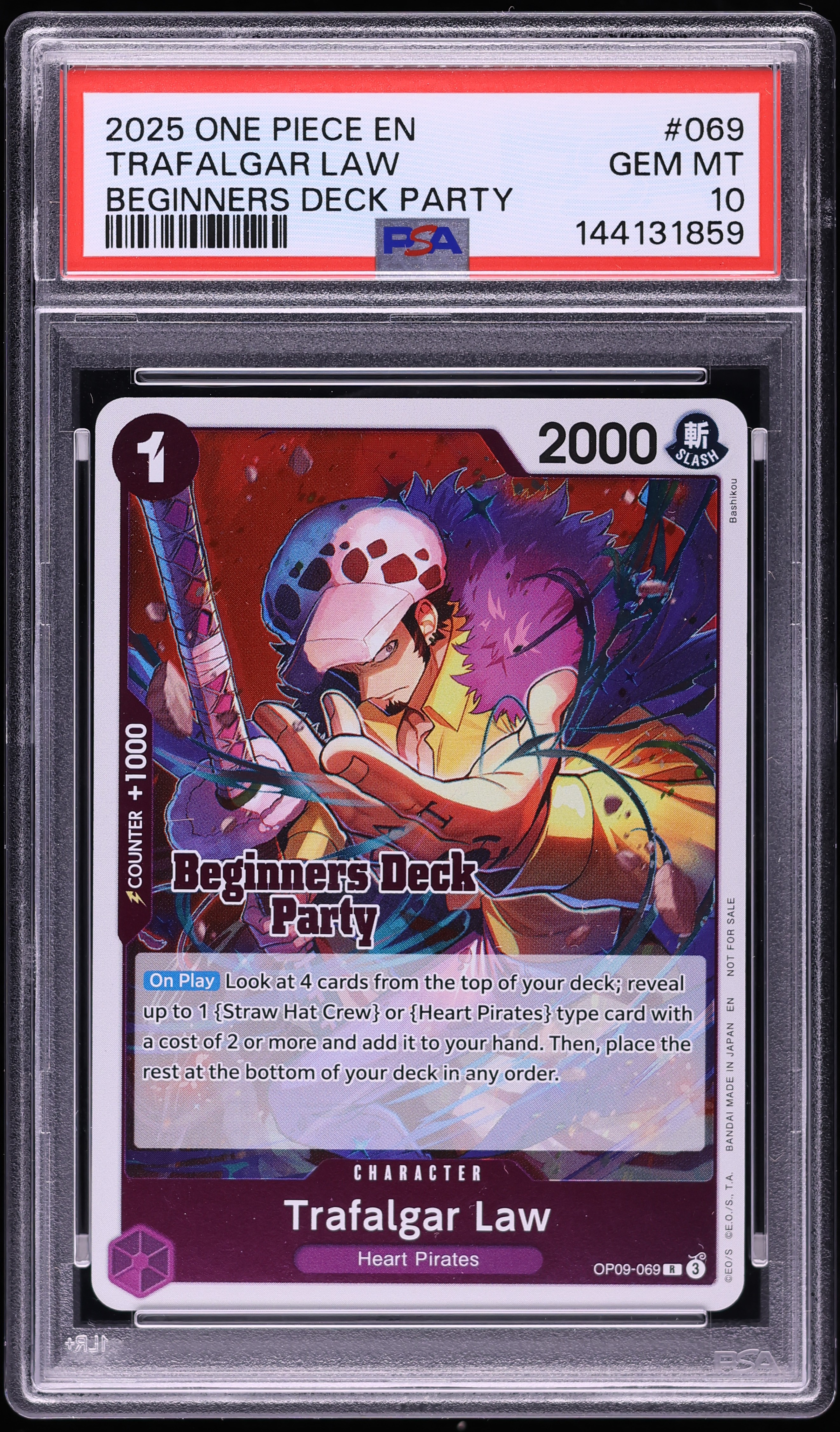 2025 One Piece Beginners Deck Party Pack Trafalgar Law #069 PSA 10 GEM MINT  on Fanatics Collect