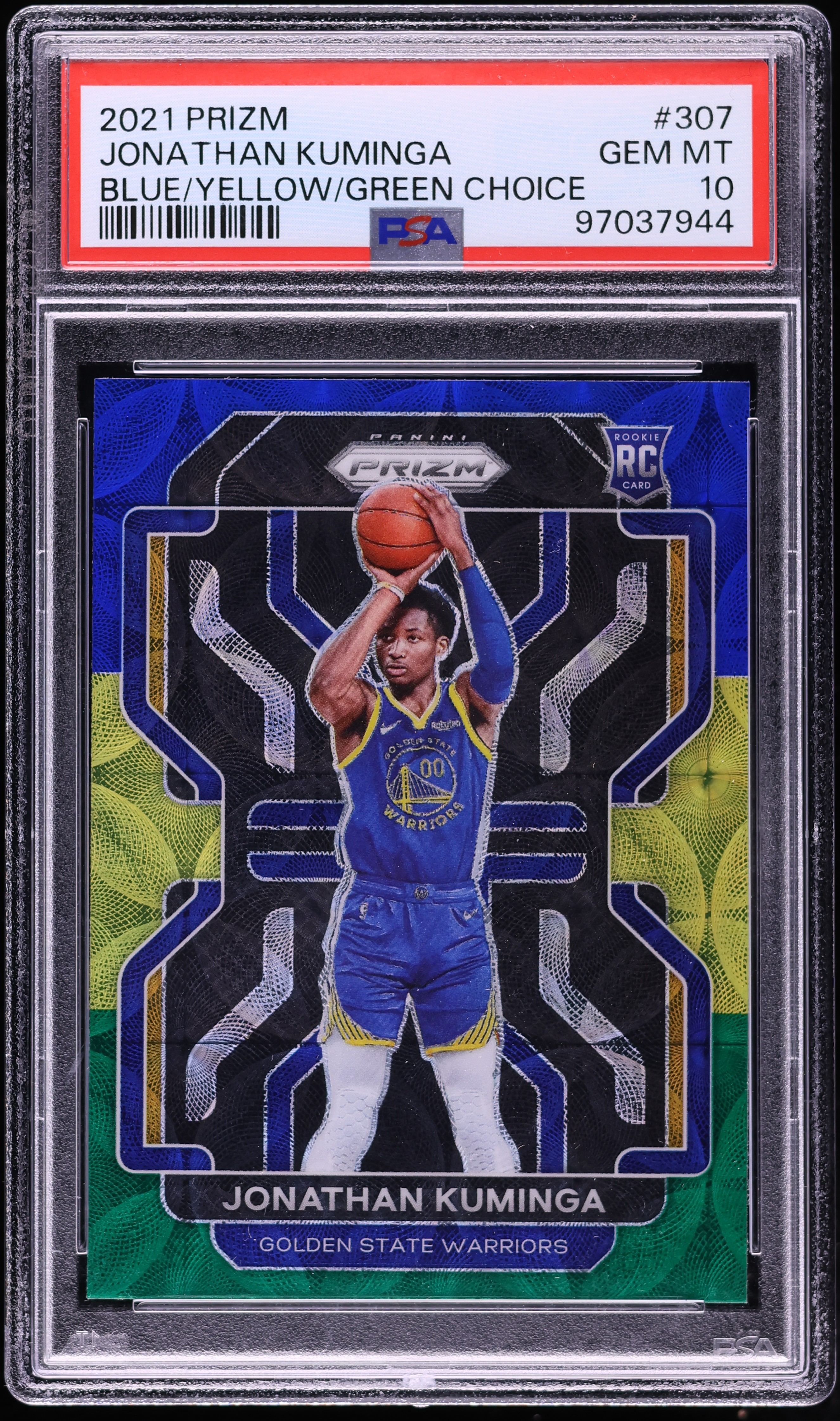 2021 Panini Prizm Blue Yellow Green Choice Jonathan Kuminga ROOKIE