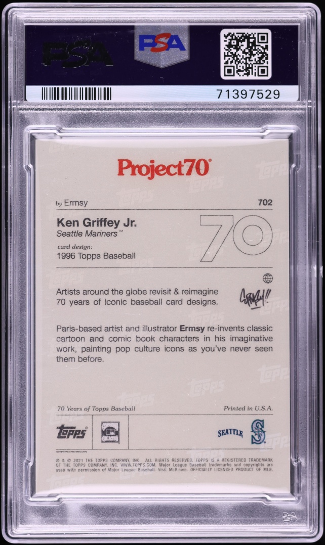 2021 Topps Project 70 By Ermsy Ken Griffey Jr. #702 PSA 10 GEM MINT