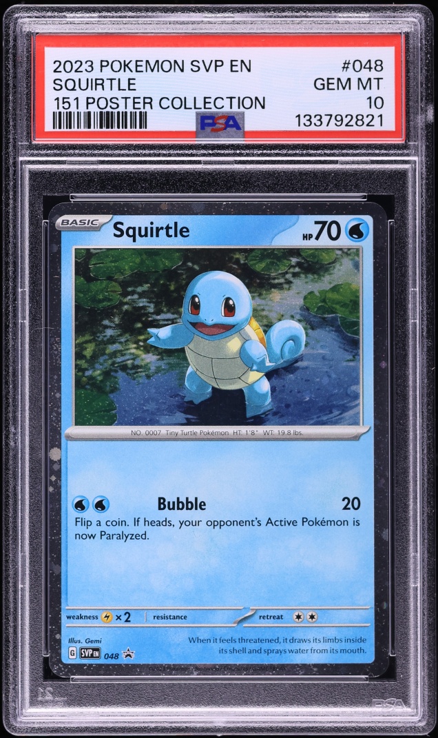 2023 Pokemon Scarlet & Violet Promo 151 Poster Collection Squirtle #48 PSA 10 GEM MINT
