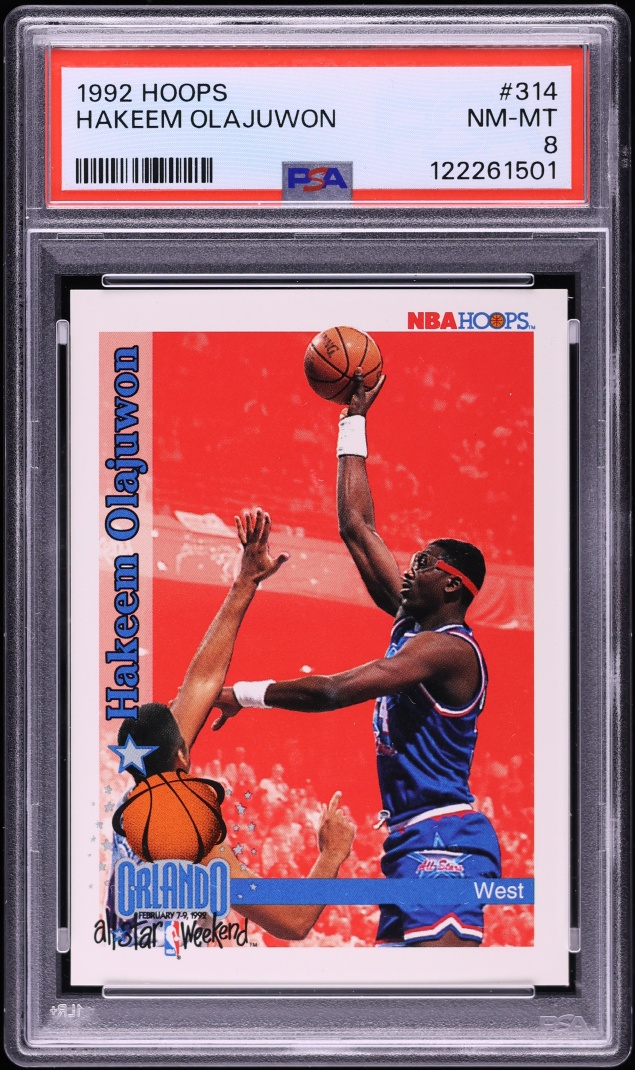 1992 Hoops Hakeem Olajuwon #314 PSA 8 NM-MT