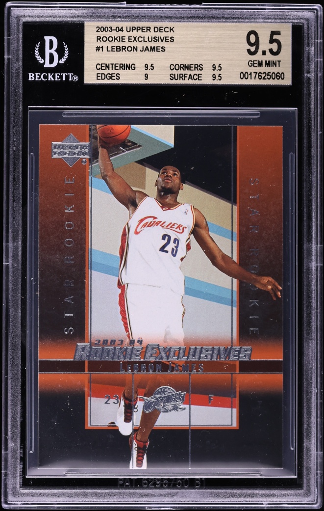 2003 Upper Deck Exclusives LeBron James ROOKIE #1 BGS 9.5 GEM MINT