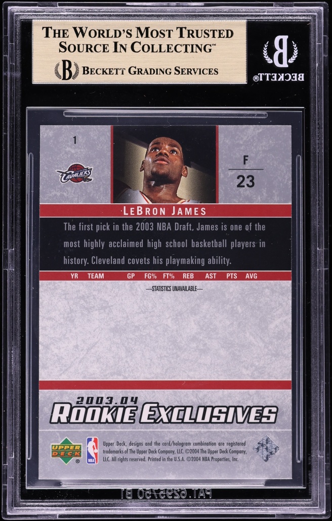 2003 Upper Deck Exclusives LeBron James ROOKIE #1 BGS 9.5 GEM MINT