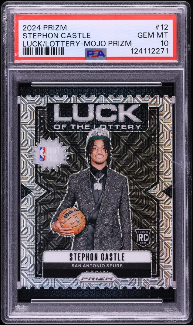 2024 Panini Prizm Luck Of The Lottery Mojo Stephon Castle ROOKIE /25 #12 PSA 10 GEM MINT