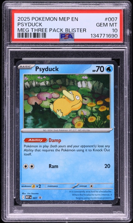 2025 Pokemon Japanese Mega Dream Ex AR Psyduck #199 CGC 9 MINT on